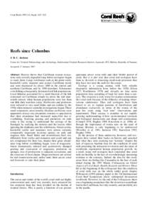 Coral Reefs[removed], Suppl.: S23—S32  Reefs since Columbus J. B. C. Jackson Center for Tropical Paleoecology and Archeology, Smithsonian Tropical Research Institute, Apartado 2072, Balboa, Republic of Panama Accepted
