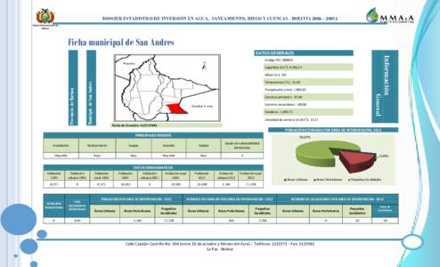 DOSSIER ESTADISTICO DE INVERSIÓN EN AGUA, SANEAMIENTO, RIEGO Y CUENCAS - BOLIVIAEstado Plurinacional de Bolivia A  Ficha municipal de San Andres