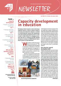 International Institute for Educational Planning  Vol. XXIV, N° 4, October-December 2006 Inside ... Capacity