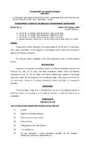 GOVERNMENT OF ANDHRA PRADESH ABSTRACT Air (Prevention and Control of Pollution) Act, 1981 – Amendment to Rule Air (Prevention and Control of Pollution) Rules, 1982 – Notification – Issued. ENVIRONMENT, SCIENCE & TE