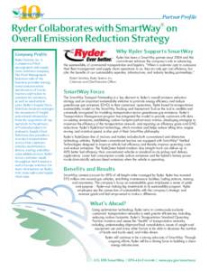 10  Partner	Profile Ryder Collaborates with SmartWay® on