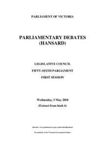 EXTRACTFROMBOOK  PARLIAMENT OF VICTORIA PARLIAMENTARY DEBATES (HANSARD)