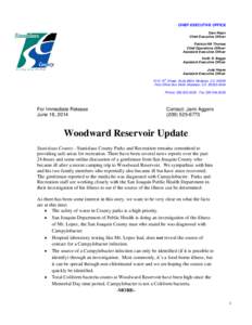 Woodward Reservoir Update