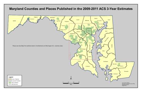 Maryland Counties and Places Published in the[removed]ACS 3-Year Estimates Allegany Cumberland Garrett