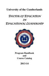 University of the Cumberlands DOCTOR OF EDUCATION IN EDUCATIONAL LEADERSHIP