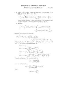 Analysis III/IV (Math 3011, MathSolutions to Exercise SheetPn