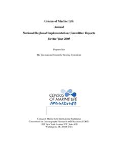 Census of Marine Life Annual National/Regional Implementation Committee Reports for the Year[removed]Prepared for