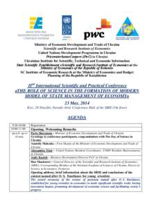 Cabinet of Ukraine / Slavic / Ukrainian studies / Ukraine / G.M. Dobrov Center for Scientific and Technological Potential and Science History Studies / Europe / Government of Ukraine / Ministry of Economic Development and Trade