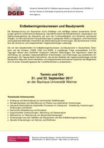 D Deutsche Gesellschaft für Erdbebeningenieurwesen und Baudynamik (DGEB) e.V. German Society of Earthquake Engineering and Structural Dynamics ,  www.dgeb.eu