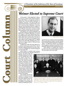 A Newsletter of the Judiciary of the State of Louisiana  Court Column Volume 4, No. 4