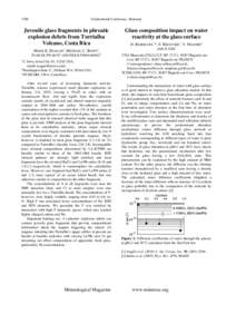 1700  Goldschmidt Conference Abstracts Juvenile glass fragments in phreatic explosion debris from Turrialba