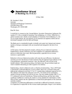 20 May 2004 Mr. Jonathan G. Katz Secretary Securities and Exchange Commission 450 Fifth Street, NW Washington, DC[removed]