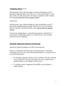 Machine learning / Cluster analysis / Principal component analysis / Singular value decomposition / Dimension reduction / Consensus clustering / Statistics / Multivariate statistics / Data analysis