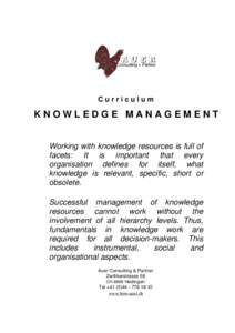 Currirulum Knowledge Management