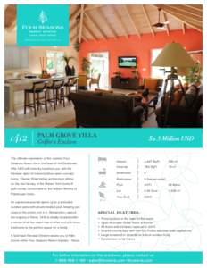 1412  PALM GROVE VILLA Golfer’s Enclave  $2.3 Million USD