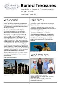 Buried Treasures Newsletter of Friends of Coburg Cemetery Inc. (A0057103A) Issue One, June[removed]Welcome