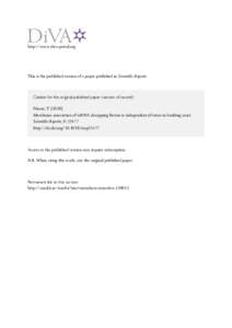 http://www.diva-portal.org  This is the published version of a paper published in Scientific Reports. Citation for the original published paper (version of record): Nissan, T)