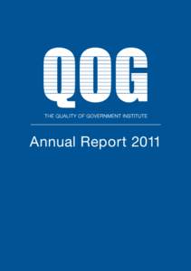 Annual Report 2011  The QoG Institute Annual Report 2011