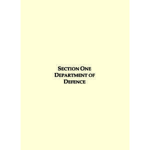SECTION ONE   DEPARTMENT OF DEFENCE