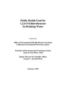 Public Health Goal for 1,2,4-Trichlorobenzene, Ferbruary 1999