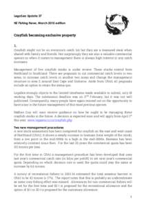   LegaSea Update 37 NZ Fishing News, March 2015 edition Crayfish becoming exclusive property