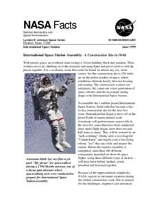 NASA Facts National Aeronautics and Space Administration Lyndon B. Johnson Space Center Houston, Texas 77058