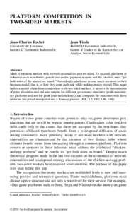 Marketing / Monopoly / Competition / Two-sided market / Price discrimination / Market / Externality / Network effect / Jean Tirole / Economics / Business / Pricing