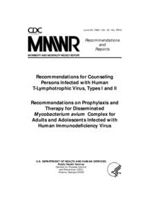 June 25, [removed]Vol[removed]No. RR-9 CENTERS FOR DISEASE CONTROL AND PREVENTION Recommendations and