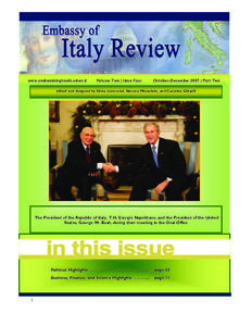 Napolitano / Government / National Italian American Foundation / Parisi / Europe / Italy / Giorgio Napolitano