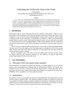 Mathematics / Theoretical computer science / Mathematical logic / Predicate logic / Constraint programming / Electronic design automation / Logic in computer science / Satisfiability modulo theories / Z3 / First-order logic / Language Integrated Query / Computer program
