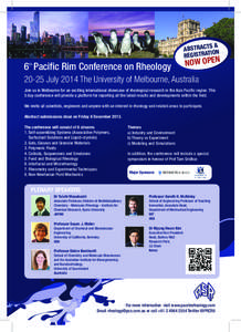 S& ABSTRACT N IO REGISTRAT  6 Pacific Rim Conference on Rheology