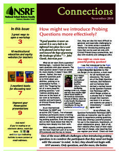 Connections  November 2014 In this issue 3 great ways to