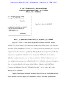 Case 3:10-cv[removed]RV -EMT Document 164  Filed[removed]Page 1 of 14 IN THE UNITED STATES DISTRICT COURT FOR THE NORTHERN DISTRICT OF FLORIDA