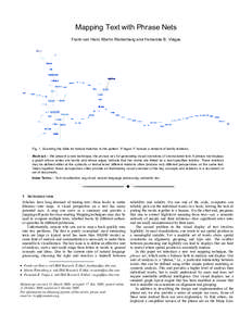 Mapping Text with Phrase Nets Frank van Ham, Martin Wattenberg and Fernanda B. Viégas Fig. 1. Scanning the bible for textual matches to the pattern ‘X begat Y’ reveals a network of family relations. Abstract— We p