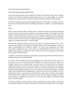 Human rights in the United States / Civil Rights Act / Affordable housing / Politics of the United States / United States / Discrimination / United States Department of Housing and Urban Development / Office of Fair Housing and Equal Opportunity / Housing discrimination / Fair housing / Housing / Discrimination in the United States