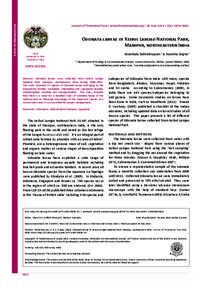 Short Communication  Journal of Threatened Taxa | www.threatenedtaxa.org | 26 June 2014 | 6(6): 5858–5863 Odonata larvae of Keibul Lamjao National Park, Manipur, northeastern India