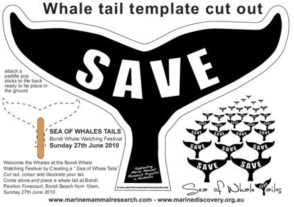 Whale tail template cut out  attach a paddle pop sticks to the back ready to be place in