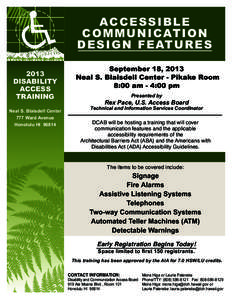 Accessibility / Credit card / Americans with Disabilities Act / Hawaii / United States / Law / Neal Blaisdell / Neal S. Blaisdell Center / Blaisdell