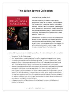 Microsoft Word - The Julian Jaynes Collection Flyer.docx