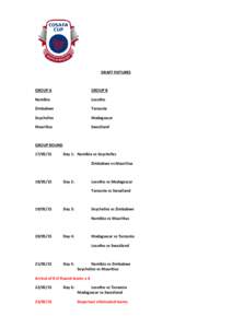 DRAFT FIXTURES  GROUP A GROUP B