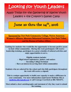 American Indian Higher Education Consortium / Fort Peck Community College / Youth leaders