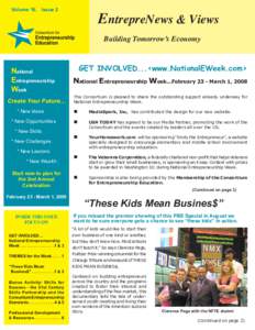 EntrepreNews & Views  Volume 16, Issue 2 Building Tomorrow’s Economy