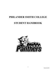 PHILANDER SMITH COLLEGE STUDENT HANDBOOK 1 Revised July 2014