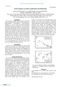 Photon Factory Activity Report 2005 #23 Part BChemistry 27B/2004G064  XAFS analysis on molten multivalent metal fluorides