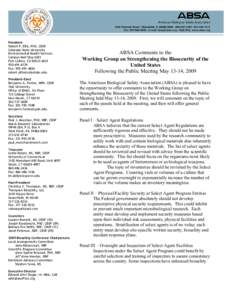 President Robert P. Ellis, PhD, CBSP Colorado State University Environmental Health Services Campus Mail Stop 6021 Fort Collins, CO[removed]