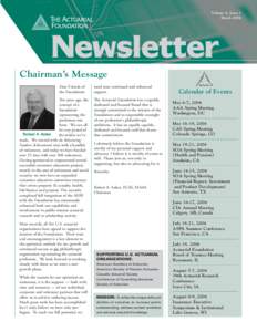 The Actuarial Foundation Newsletter - March 2004