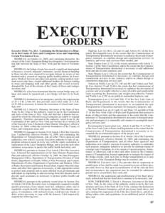 EXECUTIV E ORDERS Executive Order No. 28.1: Continuing the Declaration of a Disaster in the County of Essex and Contiguous Areas and Suspending Certain Provisions of Law. WHEREAS, on October 16, 2009, and continuing ther