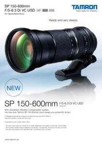 SP 150-600mm F[removed]Di VC USD for Canon/Nikon/Sony Ready and very steady