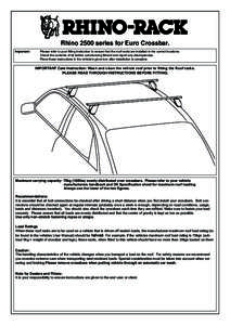 Rhino-Rack Roof Bars Installation Instructions