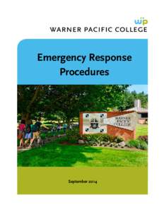 Emergency Response Procedures September 2014  TABLE OF CONTENTS